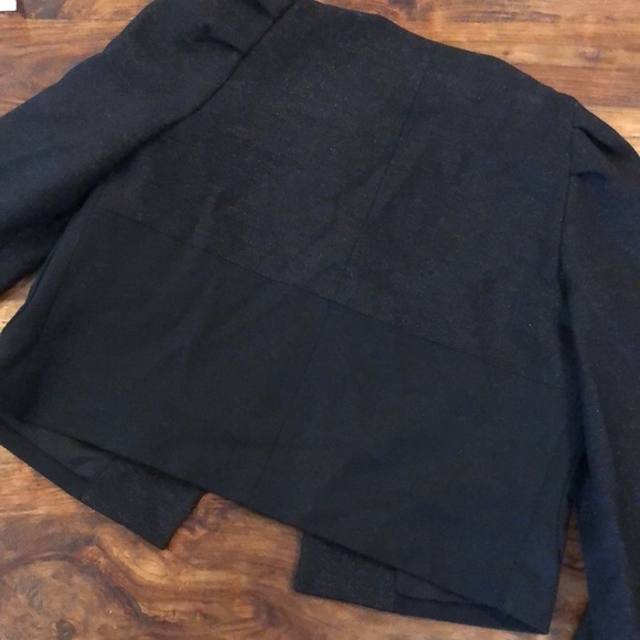 Club Monaco Black Cropped Shimmer Blazer 2 - Picture 8 of 9